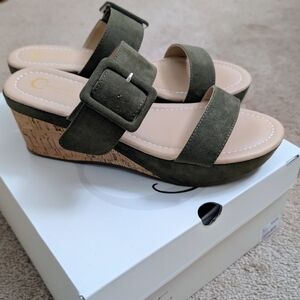 Cato Army Green Wedge Olive 8